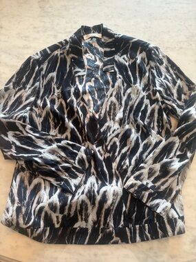 Halston Heritage Abstract Wrap-Style Blouse